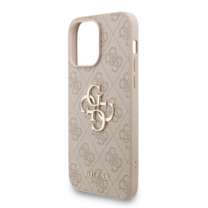 Apple iPhone 13 Pro Max Case Guess Original Licensed PU Leather Wrist Strap Rope Metal Large 4G and Text Logo Cover - 23