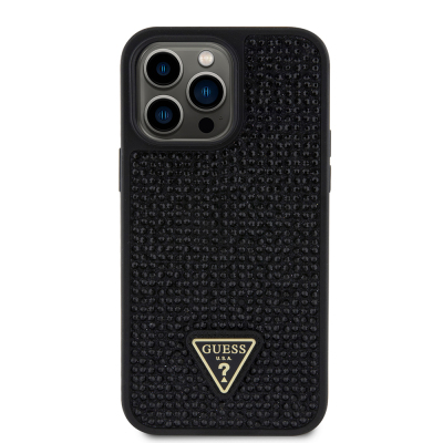 Apple iPhone 13 Pro Max Case Guess Original Licensed Stone Back Surface Triangle Logo Cover - 7