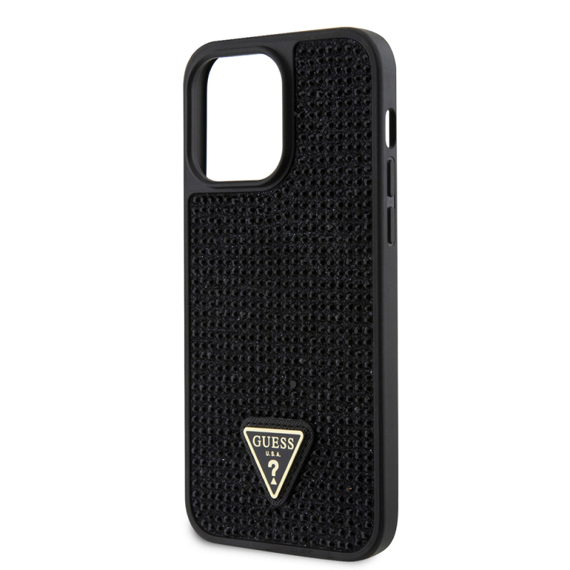 Apple iPhone 13 Pro Max Case Guess Original Licensed Stone Back Surface Triangle Logo Cover - 10