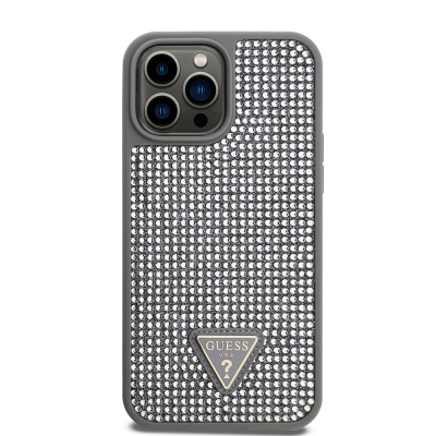 Apple iPhone 13 Pro Max Case Guess Original Licensed Stone Back Surface Triangle Logo Cover - 28