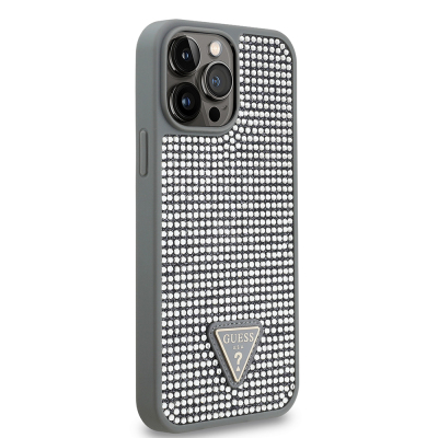 Apple iPhone 13 Pro Max Case Guess Original Licensed Stone Back Surface Triangle Logo Cover - 29