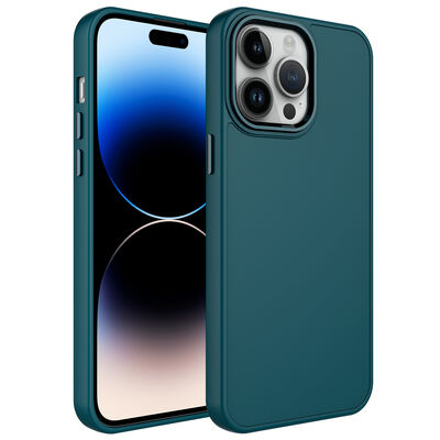Apple iPhone 13 Pro Max Case Metal Frame and Button Design Silicone Zore Luna Cover - 15