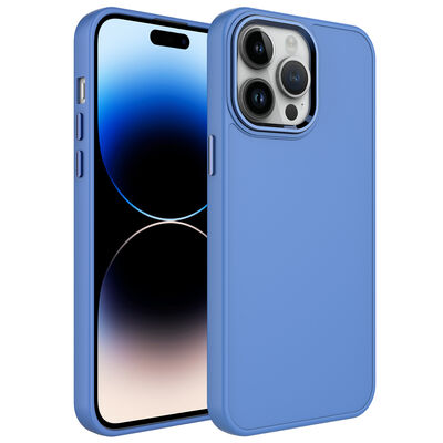 Apple iPhone 13 Pro Max Case Metal Frame and Button Design Silicone Zore Luna Cover - 3
