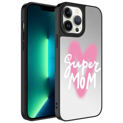 Apple iPhone 13 Pro Max Case Mirror Patterned Camera Protected Glossy Zore Mirror Cover - 8