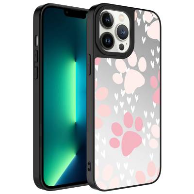 Apple iPhone 13 Pro Max Case Mirror Patterned Camera Protected Glossy Zore Mirror Cover - 3