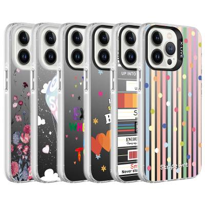 Apple iPhone 13 Pro Max Case Patterned Zore Silver Hard Cover - 8