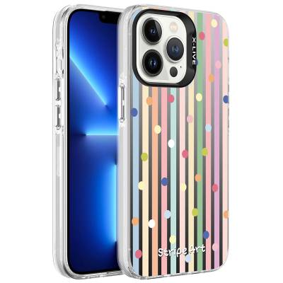 Apple iPhone 13 Pro Max Case Patterned Zore Silver Hard Cover - 6