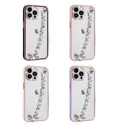 Apple iPhone 13 Pro Max Case Stone Decorated Camera Protected Zore Blazer Cover With Hand Grip - 2
