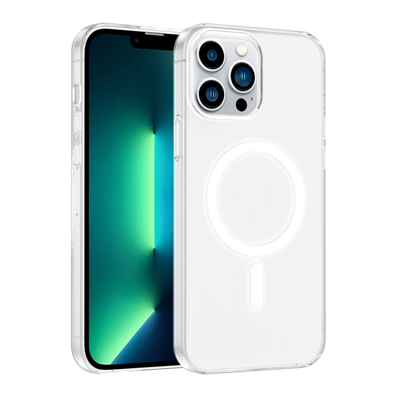 Apple iPhone 13 Pro Max Case with IC Chip, Zore Wireless Charging, Transparent Original Cover - 1