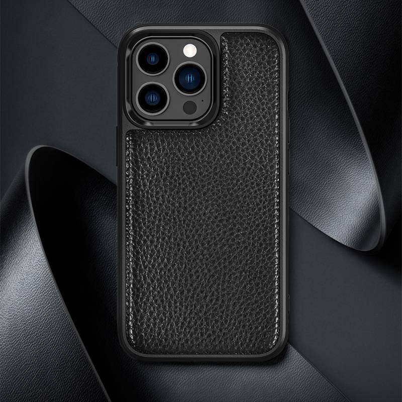 Apple iPhone 13 Pro Max Case Wiwu Genuine Leather Plastic Calfskin Original Leather Cover - 11