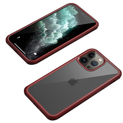 Apple iPhone 13 Pro Max Case Zore Dor Silicon Tempered Glass Cover - 1