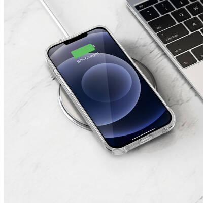 Apple iPhone 13 Pro Max Kılıf Airbagli Şeffaf Darbe Emici Silikon Tasarımlı Recci Clarity Serisi Kapak - 7
