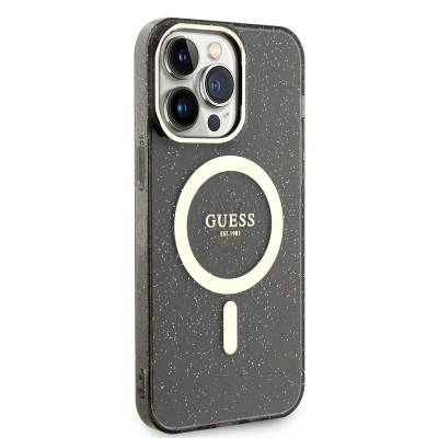 Apple iPhone 13 Pro Max Kılıf GUESS Magsafe Şarj Özellikli Glitter Kapak - 8