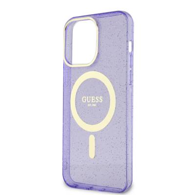 Apple iPhone 13 Pro Max Kılıf GUESS Magsafe Şarj Özellikli Glitter Kapak - 5