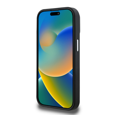 Apple iPhone 13 Pro Max Kılıf Guess Orjinal Lisanslı M-safe Şarj Özellikli Grained Triangle Kapak - 7