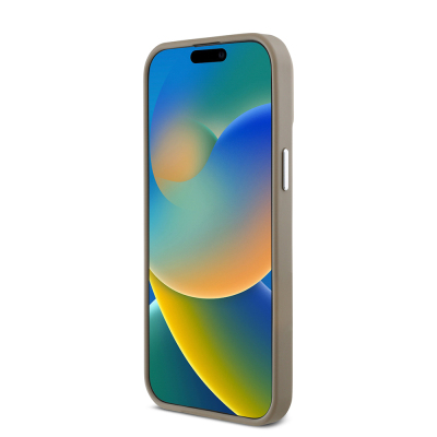 Apple iPhone 13 Pro Max Kılıf Guess Orjinal Lisanslı M-safe Şarj Özellikli Grained Triangle Kapak - 14