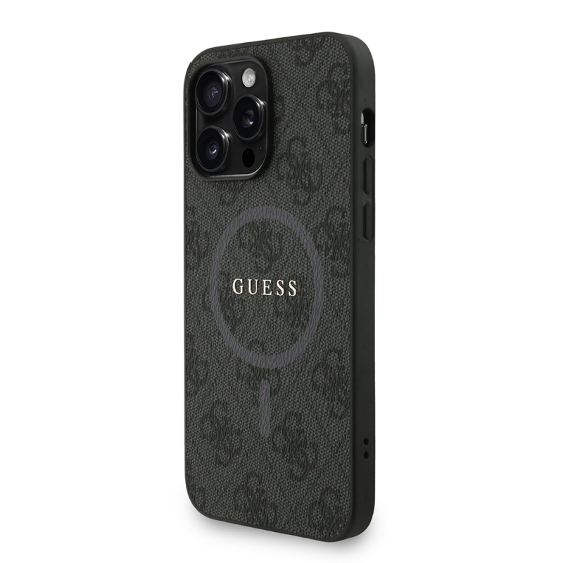 Apple iPhone 13 Pro Max Kılıf Guess Orjinal Lisanslı M-safe Şarj Özellikli PU Deri Bilek Askı İpli Yazı Logolu Kapak - 4