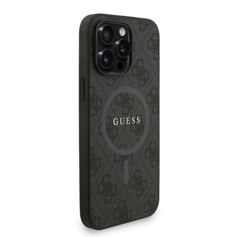 Apple iPhone 13 Pro Max Kılıf Guess Orjinal Lisanslı M-safe Şarj Özellikli PU Deri Bilek Askı İpli Yazı Logolu Kapak - 5