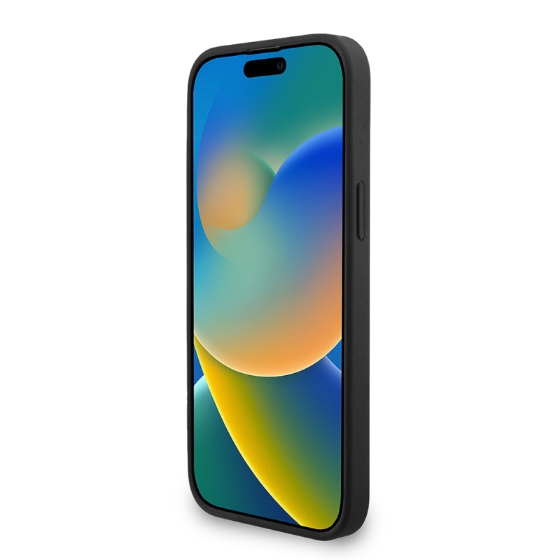 Apple iPhone 13 Pro Max Kılıf Guess Orjinal Lisanslı M-safe Şarj Özellikli PU Deri Bilek Askı İpli Yazı Logolu Kapak - 6