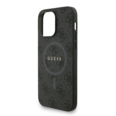 Apple iPhone 13 Pro Max Kılıf Guess Orjinal Lisanslı M-safe Şarj Özellikli PU Deri Bilek Askı İpli Yazı Logolu Kapak - 7
