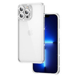 Apple iPhone 13 Pro Max Kılıf Kamera Korumalı Taşlı Zore Mina Kapak - 6