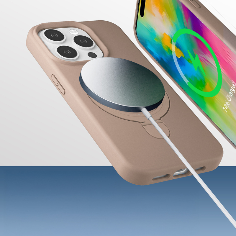 Apple iPhone 13 Pro Max Kılıf M-safe Şarj Özellikli Standlı Zore Samara Kapak - 10