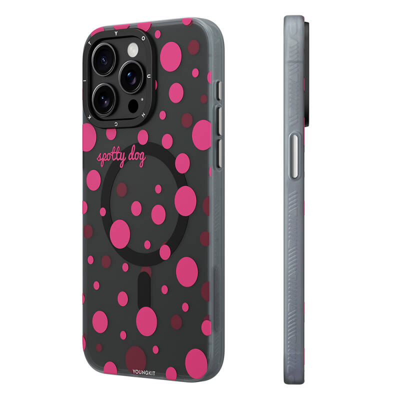 Apple iPhone 13 Pro Max Kılıf Magsafe Şarj Özellikli Polka Dot Desenli Youngkit Spots Serisi Kapak - 2