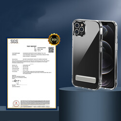 Apple iPhone 13 Pro Max Kılıf Standlı Şeffaf Silikon Zore L-Stand Kapak - 3