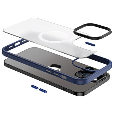 Apple iPhone 13 Pro Max Kılıf Wireless Şarj Özellikli Zore Hibrit Magsafe Kapak - 3