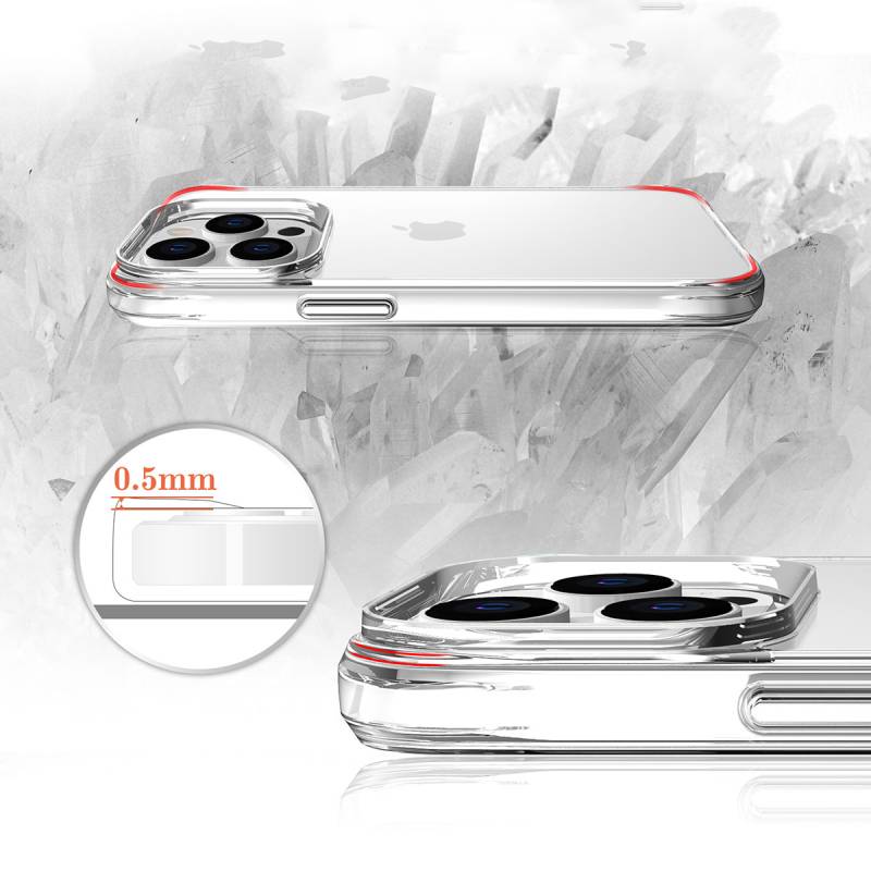 Apple iPhone 13 Pro Max Kılıf Zore Şeffaf Ultra İnce Airbag Tasarımlı Okka Kapak - 4