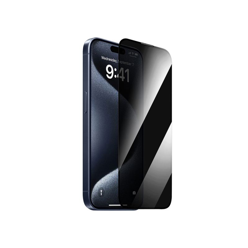 Apple iPhone 13 Pro Max Wiwu GT-011 Anti-Bakteriyel Özellikli Polimer Oleofobik Kaplama Temperli Privacy Cam Ekran Koruyucu - 2
