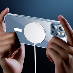 Apple iPhone 13 Pro Max Wiwu Magsafe Charging Feature Lens Protected Transparent Silicone Cover - 11