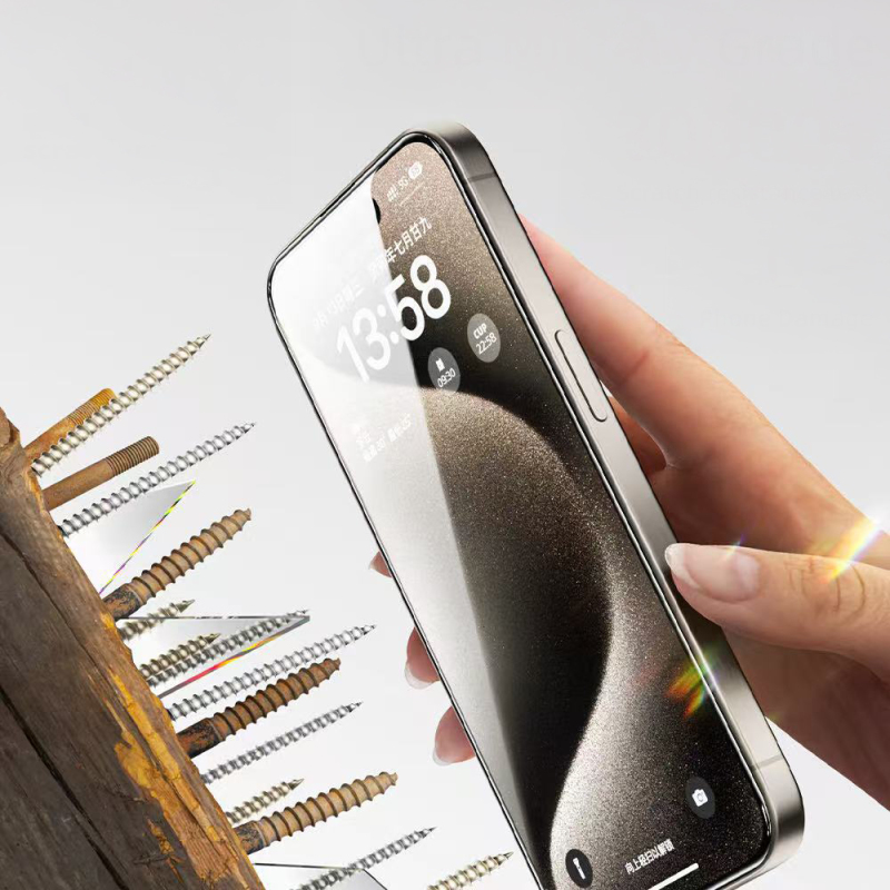 Apple iPhone 13 Pro Max Zore 2.5D Oliv HD Temperli Cam Ekran Koruyucu + Kolay Uygulama Aparatı - 7