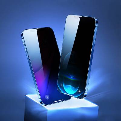 Apple iPhone 13 Pro Max Zore Kolay Uygulama Aparatlı 5D Magic Privacy Glass Hayalet Cam Ekran - 3