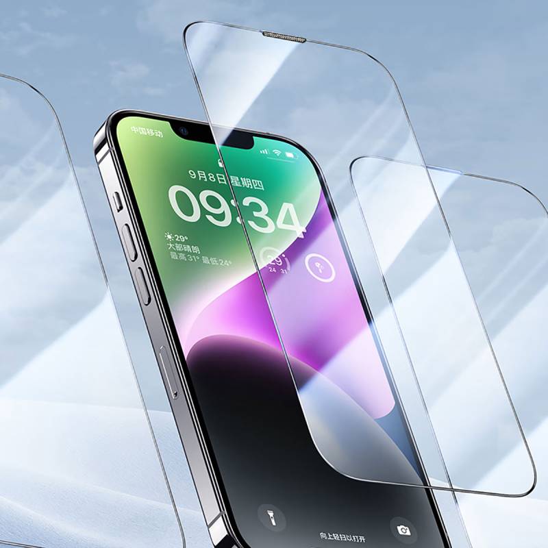 Apple iPhone 13 Wiwu CZ-003 Mavi Işık Teknolojili Hidrofobik ve Oleofobik Parlama Önleyici Cam Ekran Koruyucu
