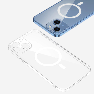 Apple iPhone 14 Camera Protected M-Safe Charging Transparent Zore London Hard PC Case - 3