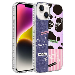 Apple iPhone 14 Case Airbag Edge Colorful Patterned Silicone Zore Elegans Cover - 1