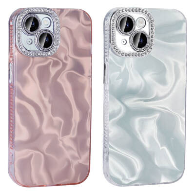 Apple iPhone 14 Case Airbag Shiny Stone Detail Design Zore Esila Cover - 8