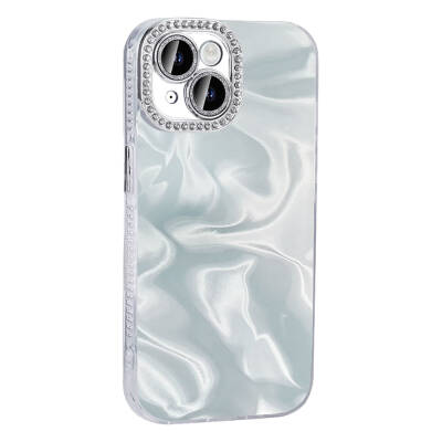 Apple iPhone 14 Case Airbag Shiny Stone Detail Design Zore Esila Cover - 4