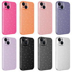 Apple iPhone 14 Case Camera Protected Glittery Luxury Zore Cotton Cover - 9