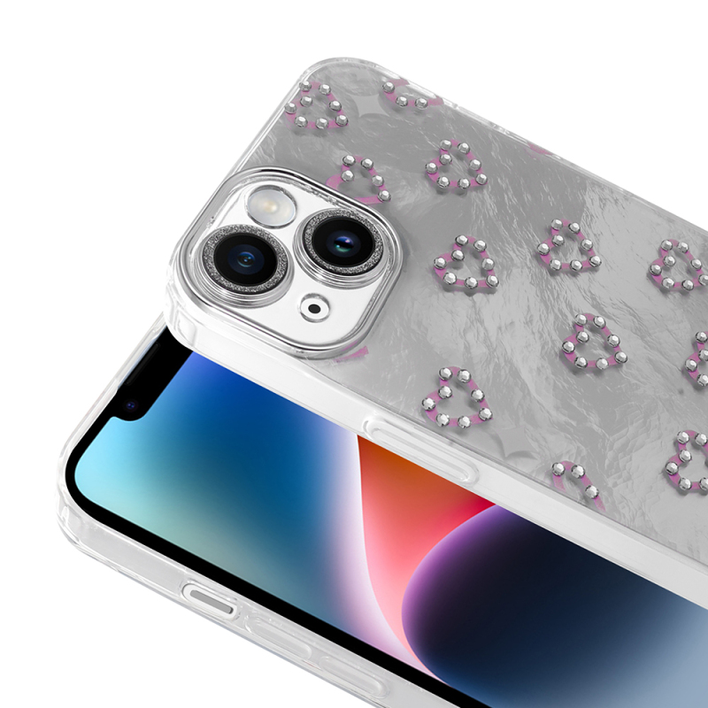Apple iPhone 14 Case Camera Protection Figured Zore Ponti Silicone Cover - 13