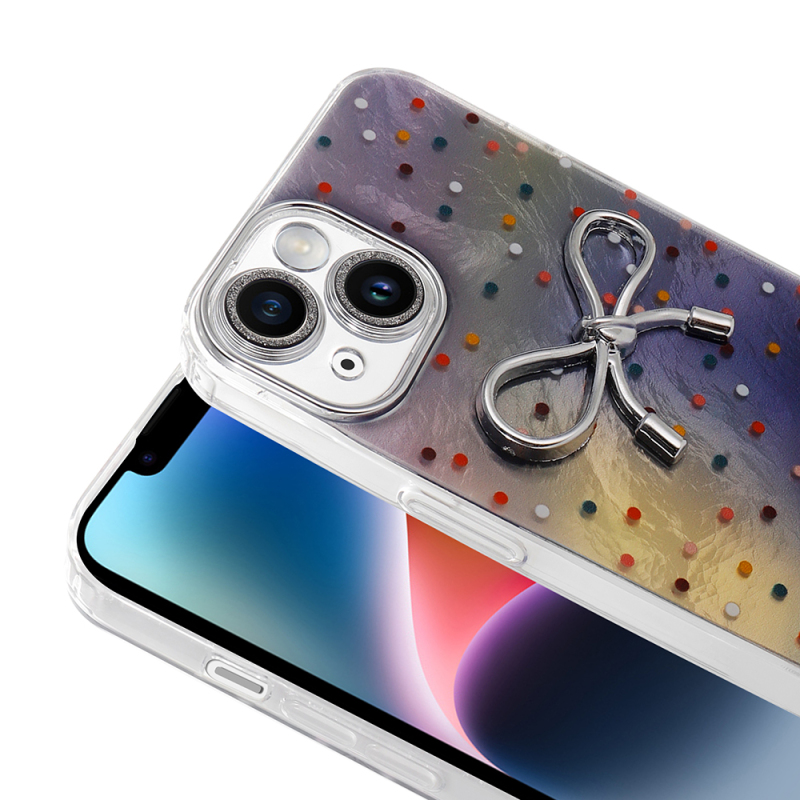 Apple iPhone 14 Case Camera Protection Figured Zore Ponti Silicone Cover - 11