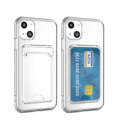 Apple iPhone 14 Case Card Holder Transparent Zore Setra Transparent Silicone Cover - 4