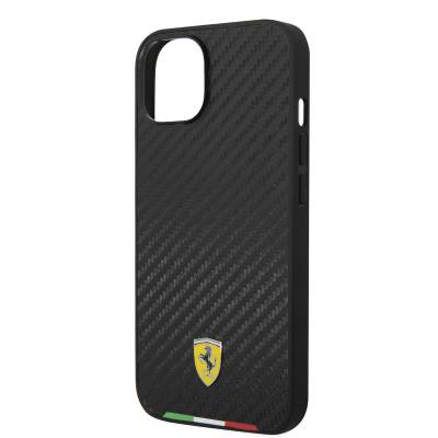 Apple iPhone 14 Case Ferrari Magsafe Carbon Italian Flag Design Cover with Charger - 6