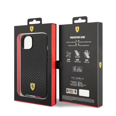 Apple iPhone 14 Case Ferrari Magsafe Carbon Italian Flag Design Cover with Charger - 7