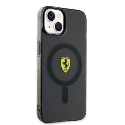 Apple iPhone 14 Case Ferrari Magsafe Charging Featured Semi-Transparent Design Cover - 8