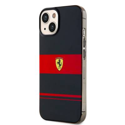 Apple iPhone 14 Case Ferrari Original Licensed Horizontal Striped Design Cover with Magsafe Charging Feature - 2