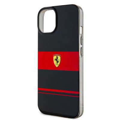 Apple iPhone 14 Case Ferrari Original Licensed Horizontal Striped Design Cover with Magsafe Charging Feature - 5