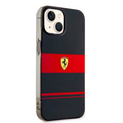 Apple iPhone 14 Case Ferrari Original Licensed Horizontal Striped Design Cover with Magsafe Charging Feature - 8