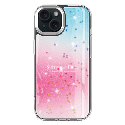 Apple iPhone 14 Case Glitter Patterned Shiny Zore Task Cover - 4